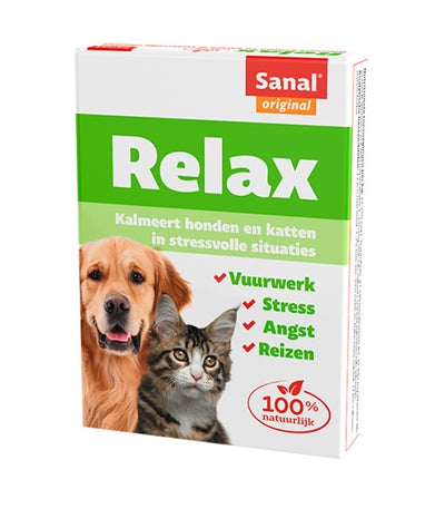 Sanal Relax Kalmeringstabletten voor hond en kat, 15 stuks