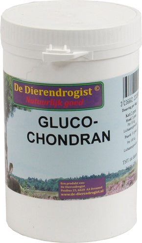 Glucochondran 250gr pot, supplement met glucosamine en chondroitine voor soepele gewrichten bij hond, kat en paard.