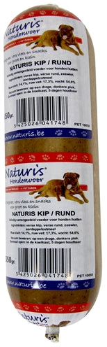 Naturis Houdbaar Kip en Rund 650 gram, gestoomd hondenvoer