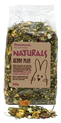 Rosewood Naturals Rijke Kruidenmix 500gr, knaagdier snack met kruiden, granen en groenten.