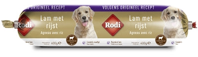 Rodi Worst Lam en Rijst, 9 x 400 gram, hondenvoeding