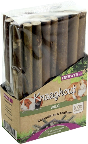 Esve Knaaghout Wilg 10cm, natuurlijke knaagsnack voor konijnen en knaagdieren.