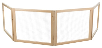 Trixie Indoor Ren 4 Panelen Hout, 60-240 x 50 cm, konijnenren voor binnengebruik, gemaakt van onbehandeld hout met metalen panelen, uitbreidbaar in lengte en hoogte