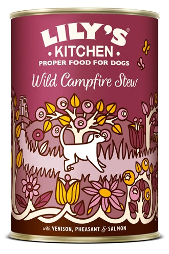 Lily's Kitchen Dog Wild Campfire Stew 6 x 400 gr, natvoer voor honden met hert, fazant en zalm