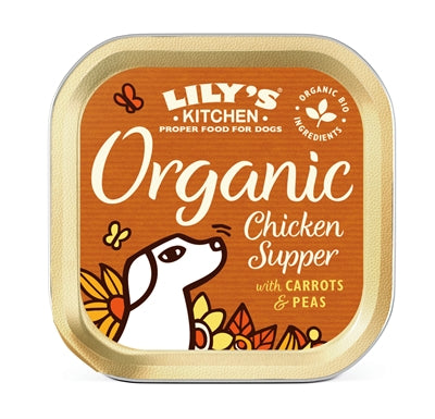 Lily's Kitchen Organic Chicken Supper, 11x150g, natvoer voor honden met kip, rund, varken en vis