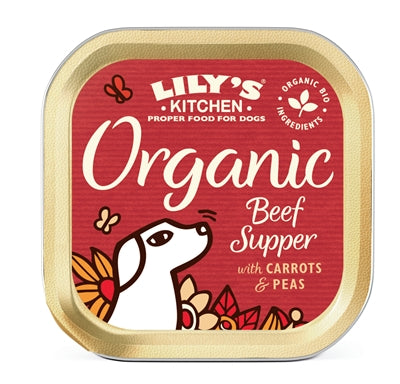 Lily's Kitchen Dog Organic Beef Supper 11x150g, natvoer voor hond, biologisch rund, kip en varken