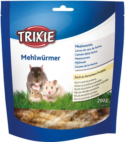 Gedroogde meelwormen van Trixie, natuurlijke eiwitrijke snack