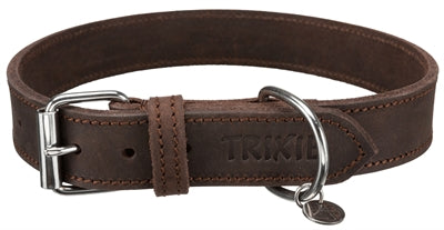 Trixie Halsband Hond Rustic Vetleer Donkerbruin