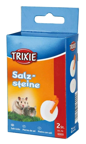 Trixie Zoutliksteen Met Houder, 2 stuks 54 gram, knaagdier snack