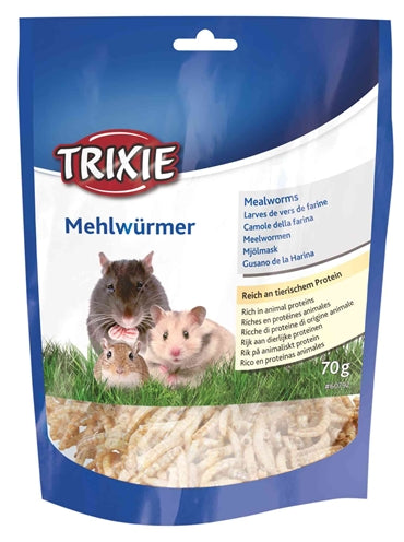 Gedroogde meelwormen van Trixie, natuurlijke eiwitrijke snack