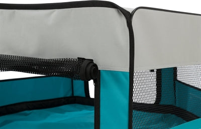 Trixie Indoor Knaagdierren Turquoise/Grijs 150x65 cm, opvouwbare ren voor konijnen, cavia's, puppy's en kittens