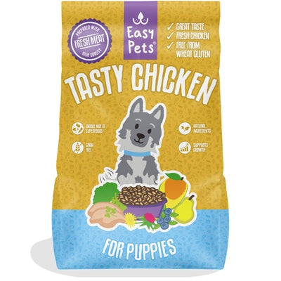 Easypets Puppy Tasty Chicken Graanvrij 7kg, graanvrij puppyvoer met kip en superfoods