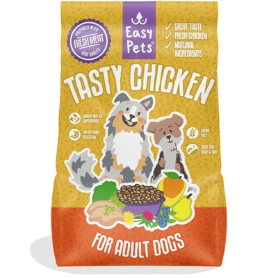 Easypets Adult Tasty Chicken Graanvrij 2kg, graanvrij hondenvoer met kip en superfoods