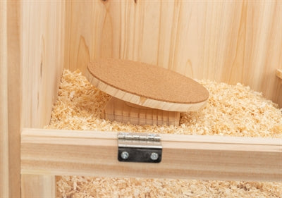 Trixie Loopschijf Degoes/Grote Hamsters Hout/Kurk 30 cm, houten loopschijf met kurk loopvlak voor knaagdieren