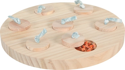 Zolux Neolife Treat Tray Konijn Hout, 23 cm, intelligentie speelgoed voor knaagdieren, gemaakt van FSC-gecertificeerd hout, met vakjes voor het verstoppen van voer of snoepjes.