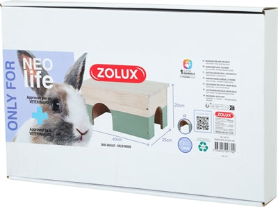 Zolux Neolife Houten Konijnenhuis Groen, 40x25x20 cm