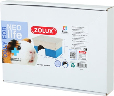 Zolux Neolife Houten Huisje Cavia Blauw, 35x21x16 cm