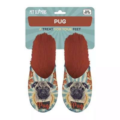 Merkloos Pantoffel Pug Mopshond Oranje