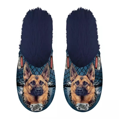 Merkloos Pantoffel German Shepherd Donkerblauw