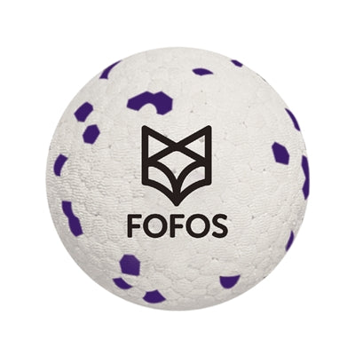 Fofos Super Stuiter Bal Wit/Paars, 7x7x7 cm, hondenspeelgoed, stuiterend en drijvend.