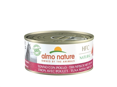 Almo Nature Kat Tonijn/Kip 24x70gr, natuurlijk kattenvoer met tonijn en kip